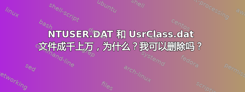 NTUSER.DAT 和 UsrClass.dat 文件成千上万，为什么？我可以删除吗？