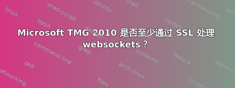 Microsoft TMG 2010 是否至少通过 SSL 处理 websockets？