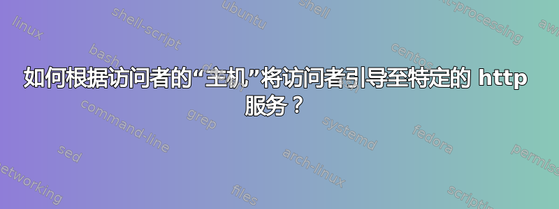 如何根据访问者的“主机”将访问者引导至特定的 http 服务？