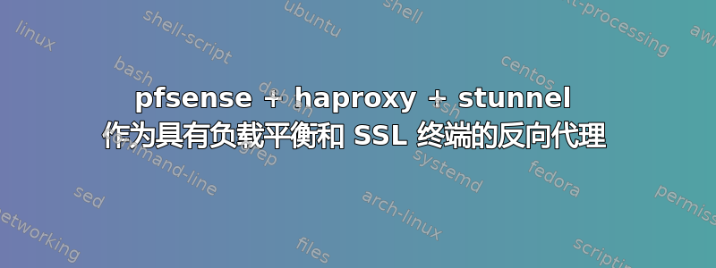 pfsense + haproxy + stunnel 作为具有负载平衡和 SSL 终端的反向代理