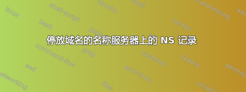 停放域名的名称服务器上的 NS 记录