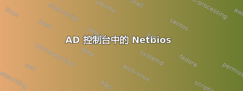 AD 控制台中的 Netbios 