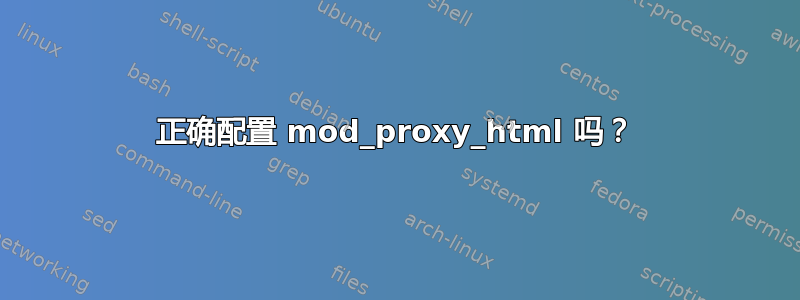 正确配置 mod_proxy_html 吗？