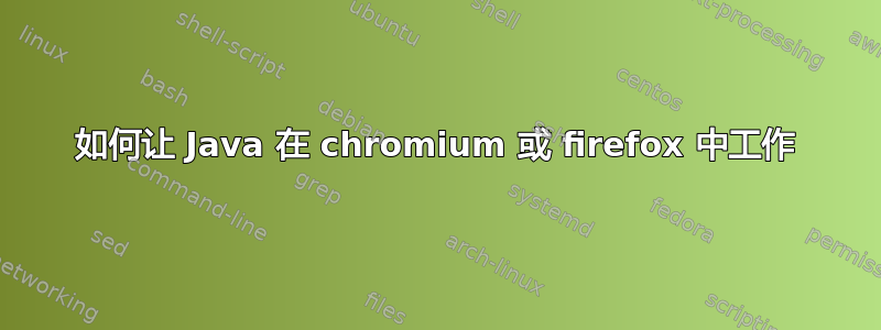 如何让 Java 在 chromium 或 firefox 中工作