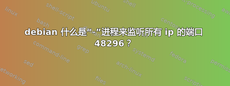 debian 什么是“-”进程来监听所有 ip 的端口 48296？