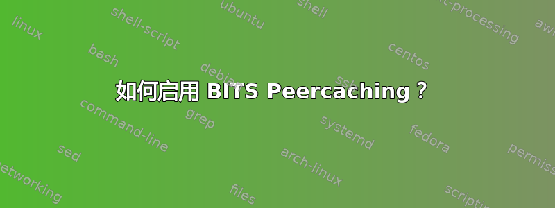 如何启用 BITS Peercaching？