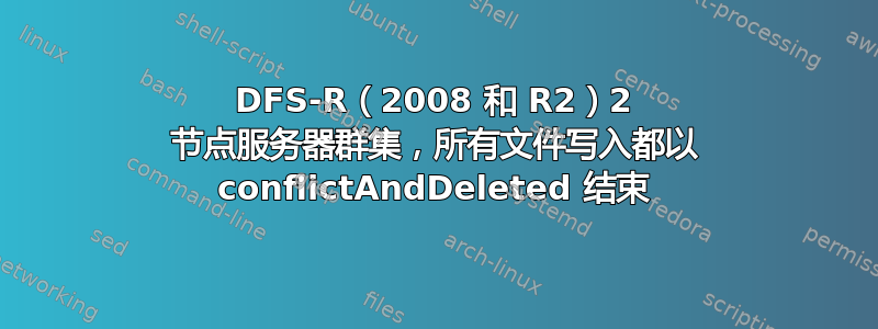 DFS-R（2008 和 R2）2 节点服务器群集，所有文件写入都以 conflictAndDeleted 结束