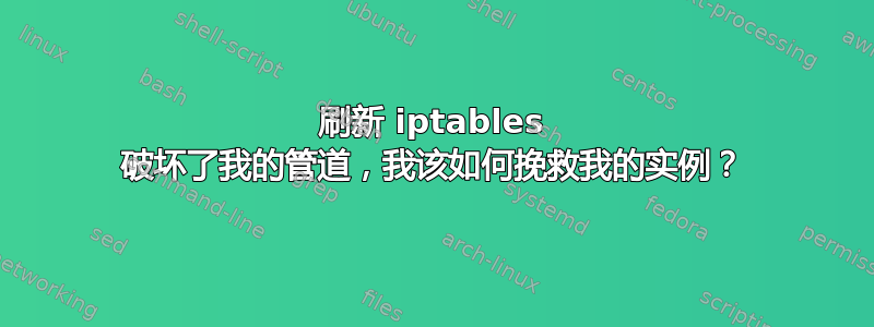 刷新 iptables 破坏了我的管道，我该如何挽救我的实例？