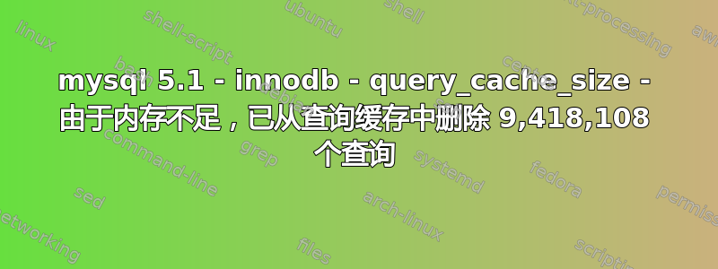 mysql 5.1 - innodb - query_cache_size - 由于内存不足，已从查询缓存中删除 9,418,108 个查询