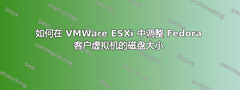 如何在 VMWare ESXi 中调整 Fedora 客户虚拟机的磁盘大小