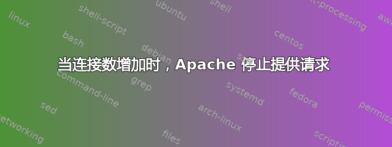 当连接数增加时，Apache 停止提供请求