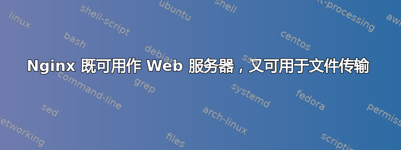 Nginx 既可用作 Web 服务器，又可用于文件传输