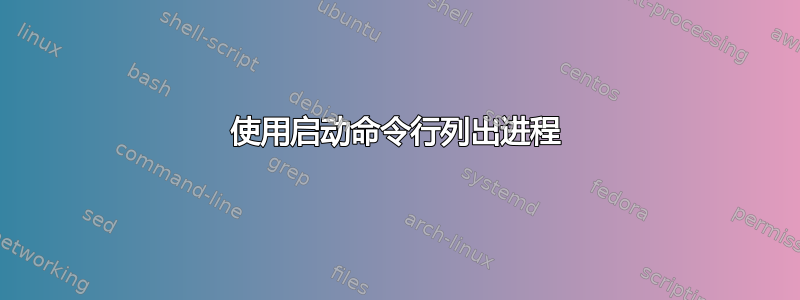 使用启动命令行列出进程