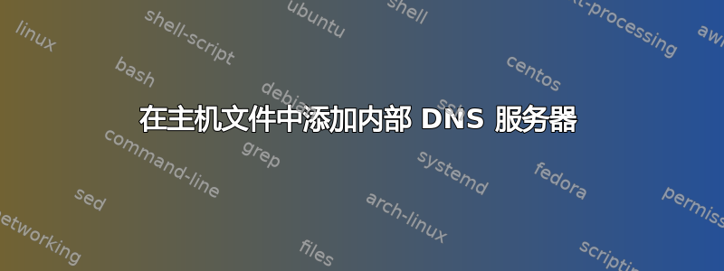 在主机文件中添加内部 DNS 服务器