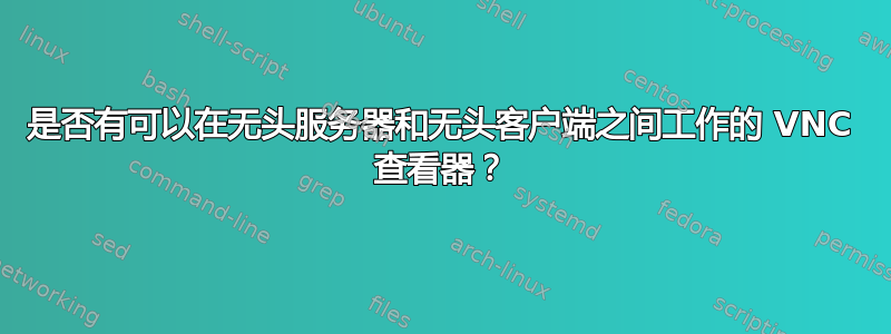 是否有可以在无头服务器和无头客户端之间工作的 VNC 查看器？