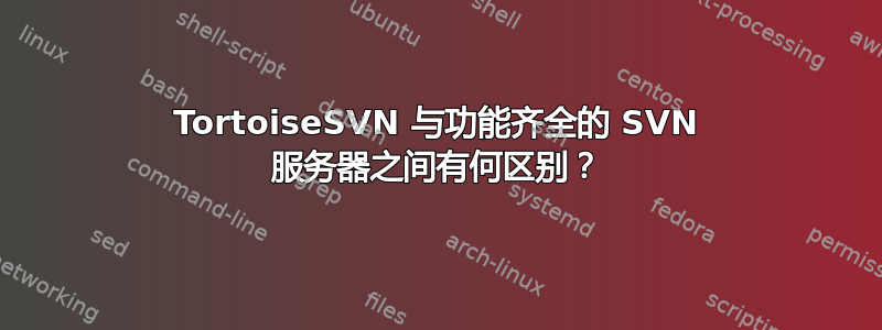 TortoiseSVN 与功能齐全的 SVN 服务器之间有何区别？