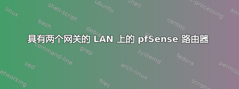 具有两个网关的 LAN 上的 pfSense 路由器