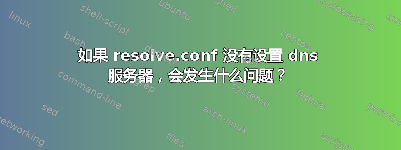 如果 resolve.conf 没有设置 dns 服务器，会发生什么问题？