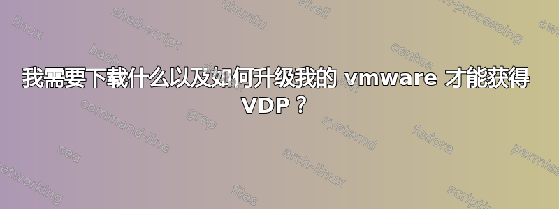 我需要下载什么以及如何升级我的 vmware 才能获得 VDP？