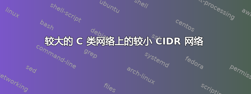 较大的 C 类网络上的较小 CIDR 网络