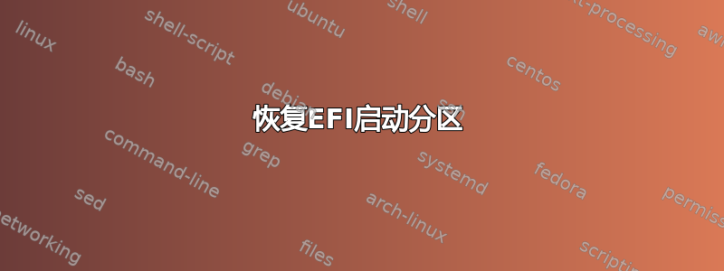 恢复EFI启动分区