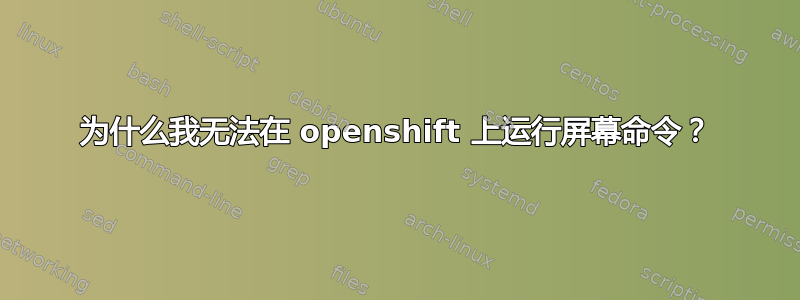 为什么我无法在 openshift 上运行屏幕命令？