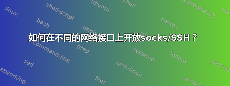 如何在不同的网络接口上开放socks/SSH？