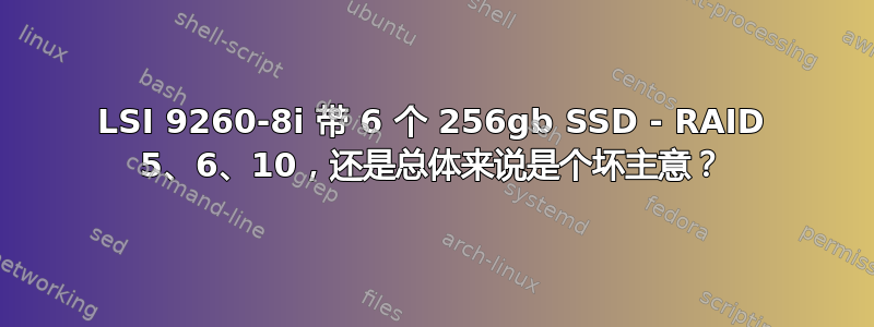 LSI 9260-8i 带 6 个 256gb SSD - RAID 5、6、10，还是总体来说是个坏主意？