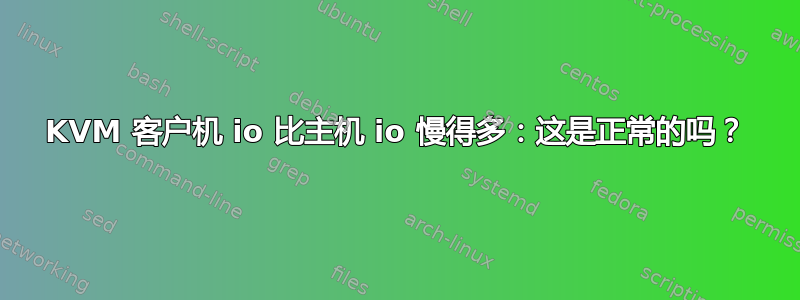 KVM 客户机 io 比主机 io 慢得多：这是正常的吗？