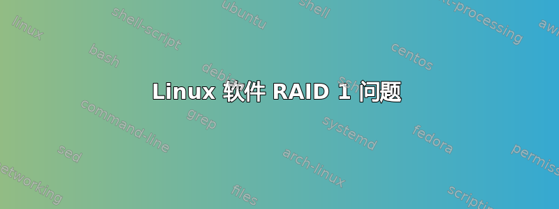 Linux 软件 RAID 1 问题