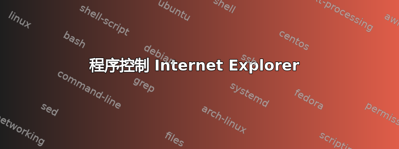 程序控制 Internet Explorer 