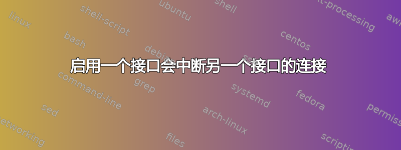 启用一个接口会中断另一个接口的连接