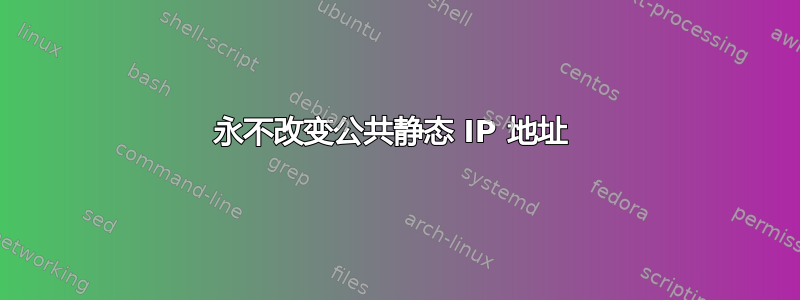 永不改变公共静态 IP 地址 