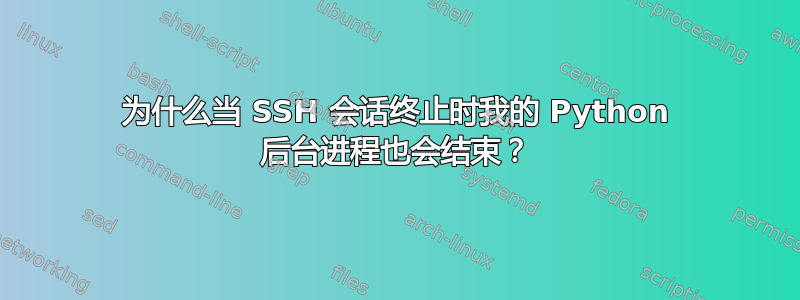 为什么当 SSH 会话终止时我的 Python 后台进程也会结束？