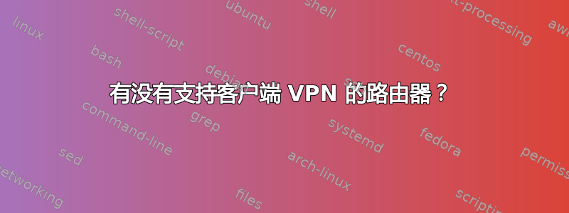 有没有支持客户端 VPN 的路由器？