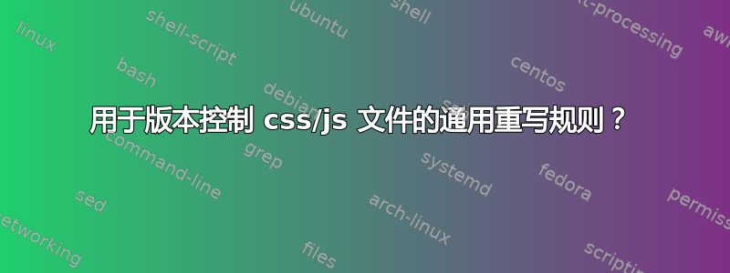 用于版本控制 css/js 文件的通用重写规则？