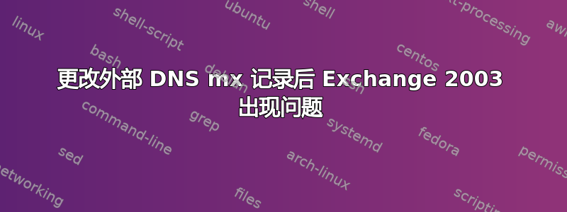 更改外部 DNS mx 记录后 Exchange 2003 出现问题