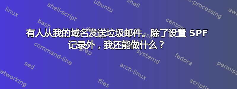 有人从我的域名发送垃圾邮件。除了设置 SPF 记录外，我还能做什么？