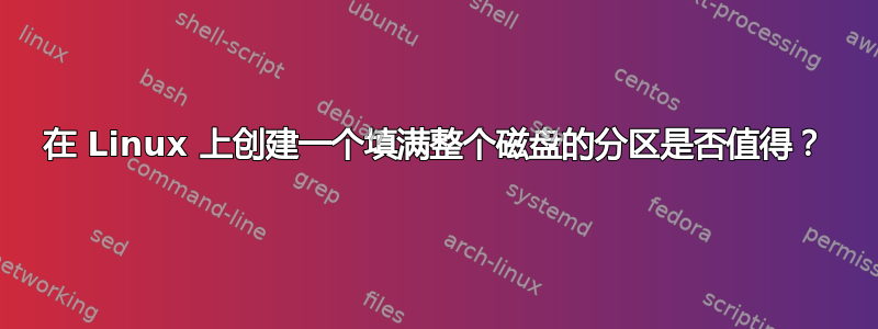 在 Linux 上创建一个填满整个磁盘的分区是否值得？