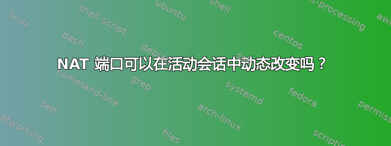 NAT 端口可以在活动会话中动态改变吗？