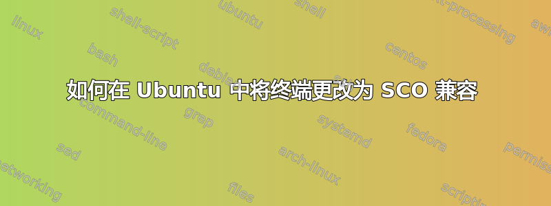 如何在 Ubuntu 中将终端更改为 SCO 兼容