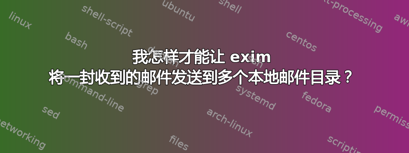 我怎样才能让 exim 将一封收到的邮件发送到多个本地邮件目录？