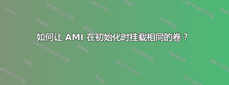 如何让 AMI 在初始化时挂载相同的卷？