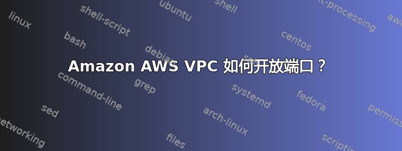 Amazon AWS VPC 如何开放端口？