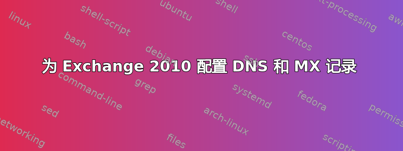 为 Exchange 2010 配置 DNS 和 MX 记录