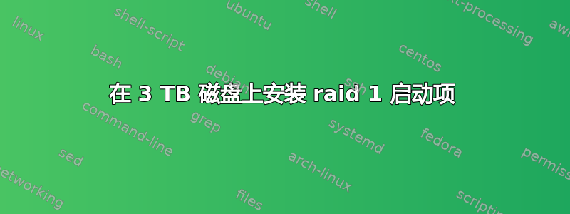 在 3 TB 磁盘上安装 raid 1 启动项