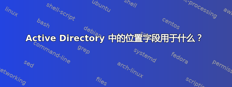 Active Directory 中的位置字段用于什么？