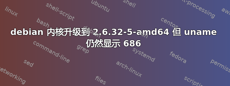 debian 内核升级到 2.6.32-5-amd64 但 uname 仍然显示 686