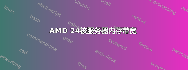 AMD 24核服务器内存带宽