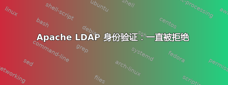 Apache LDAP 身份验证：一直被拒绝